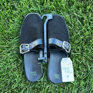 Time and Tru Women's Buckled Mule Slides size 7